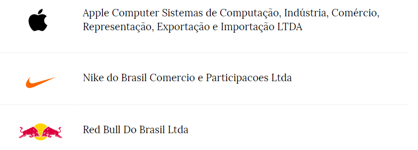 Lista de razão social por marca - texto sobre relação entre nome fantasia e registro de marca